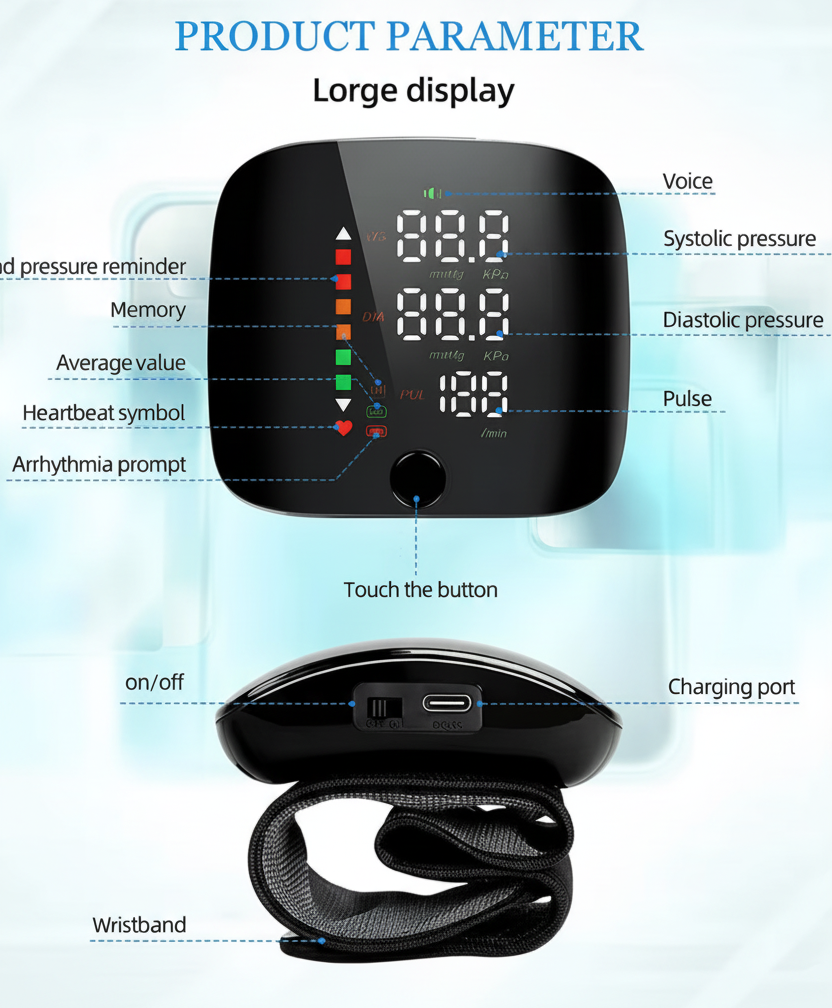 Wristband Electronic BP Monitor